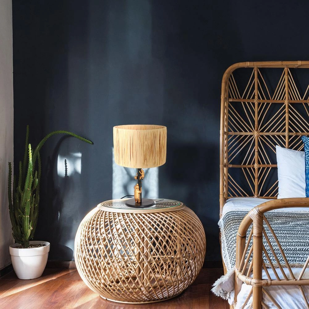 Tafellamp Animaux beren zwart met strokleurige kap Steinhauer 8712746172133