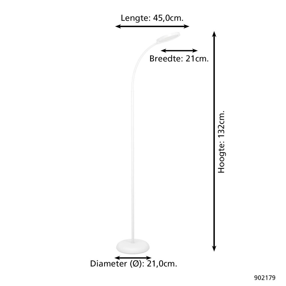 Vloerlamp Lauro wit Eglo 9008606357499