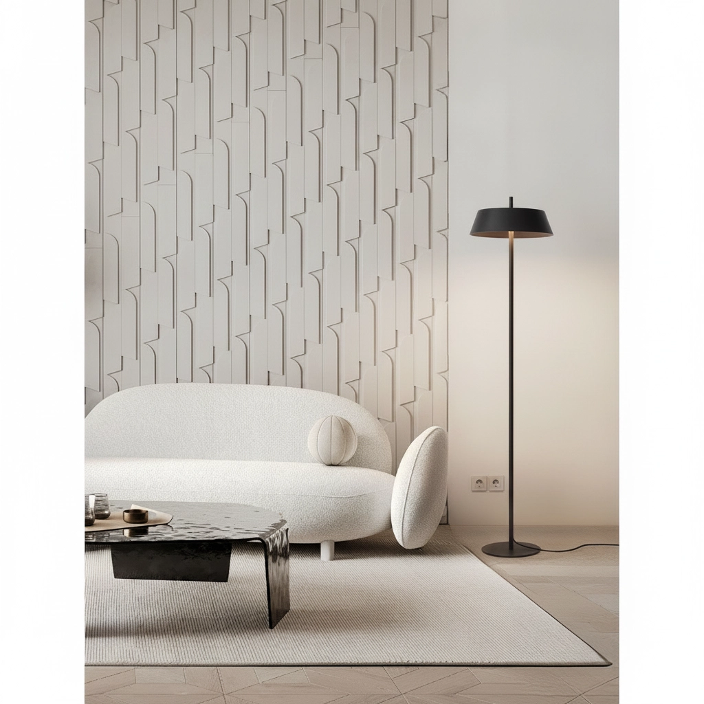 Strakke vloerlamp Velio zwart design