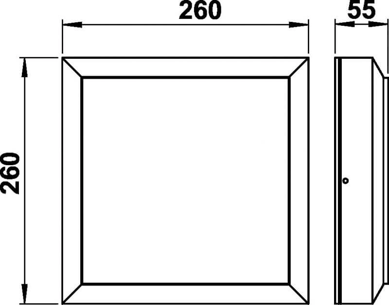 Vierkante wandlamp buiten Parel 26cm-zwart Albert 4007235665611