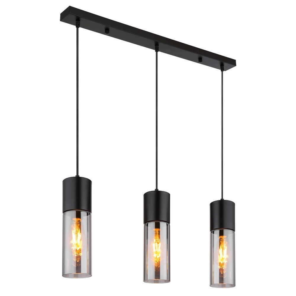 Strakke hanglamp Annika 3-lichts zwart Strakke hanglamp Annika 3-lichts zwart