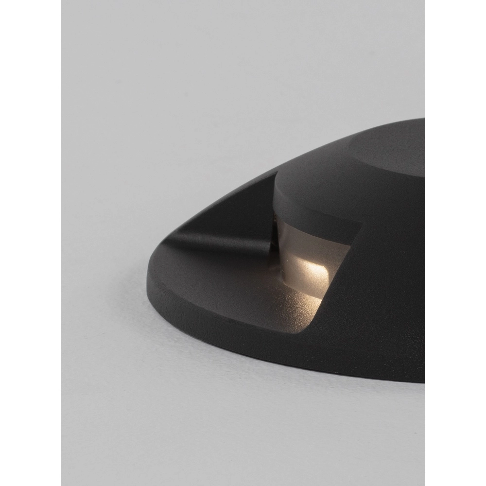 Platte opbouw grondspot Grado zwart - 13W Lyora 5212017497918