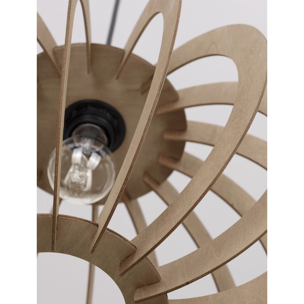 Houten hanglamp Ottoline donker Ø 40cm Lyora 5212017436207