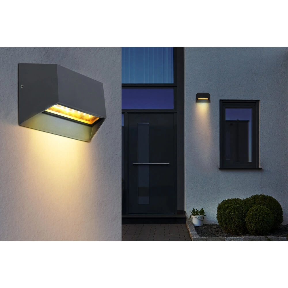 Wandlamp Honna rechthoek antraciet Globo 9007371419159