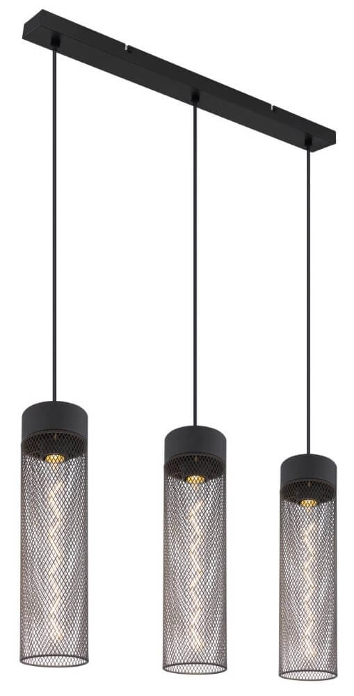 3-lichts hanglamp Hans zwart