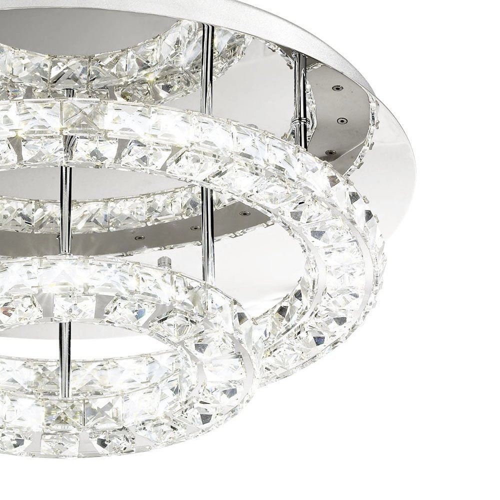 Kristallen plafondlamp Toneria 55cm 2-rings grijs Stars of Light 9002759390037