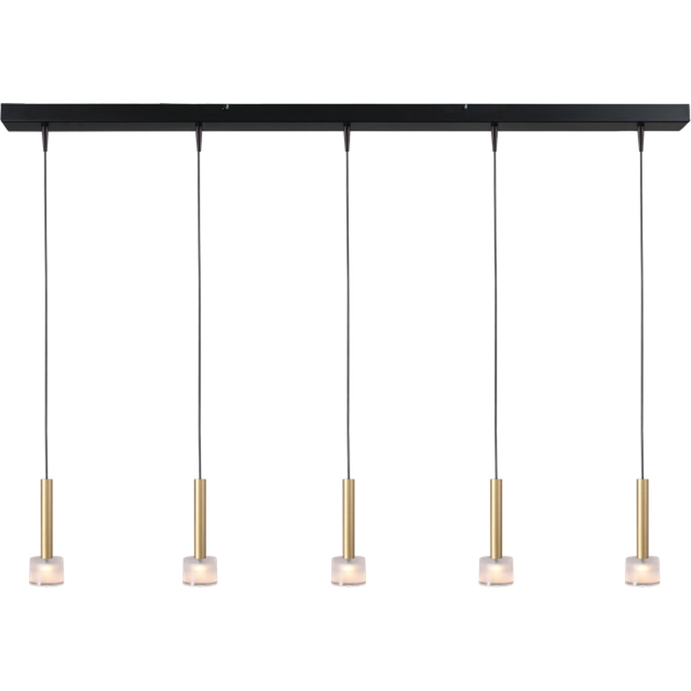 5-lichts hanglamp Fabro led - mat goud