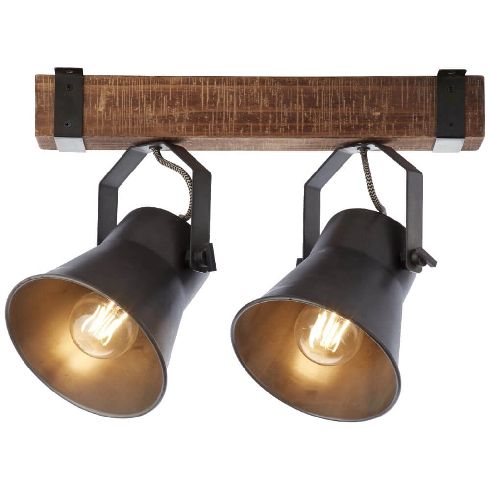 2-lichts plafondlamp Decca zwart met bruin Brilliant 4004353361449