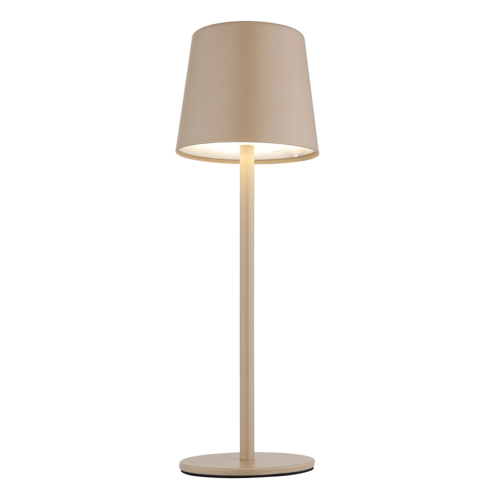Moderne tafellamp Vancouver zand bruin oplaadbaar Globo 9007371525478