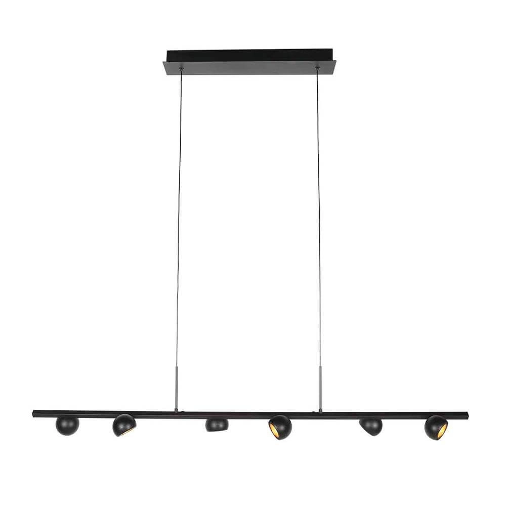 6-lichts hanglamp Marcadore recht zwart Steinhauer 8712746176643