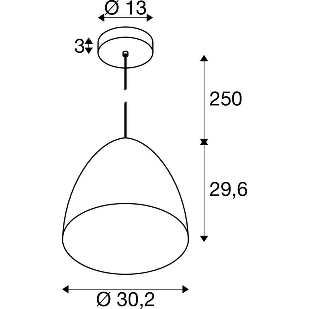 Strakke hanglamp New Para Cone 20 koper Ø 20cm SLV 4024163293518