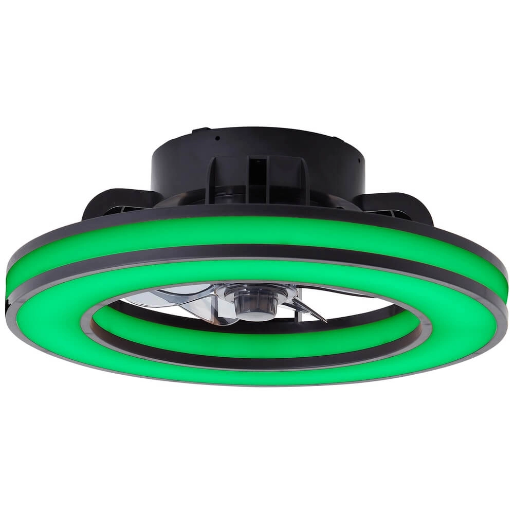 Zwarte plafondventilator Mondello met RGB lamp Brilliant 4004353453298