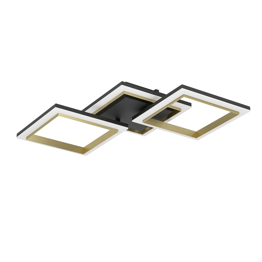 Plafond led lamp Calliera vierkant - zwart met goud