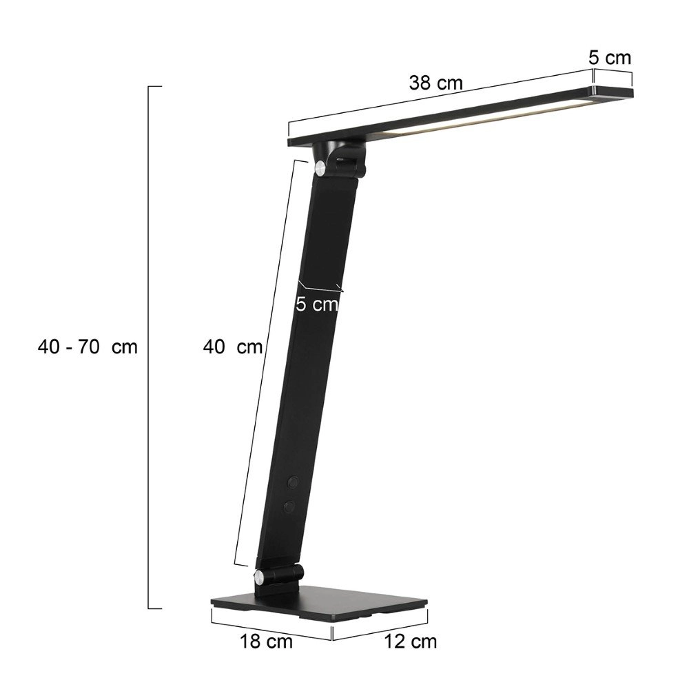 Strakke bureaulamp Serenade LED zwart Steinhauer 8712746132632