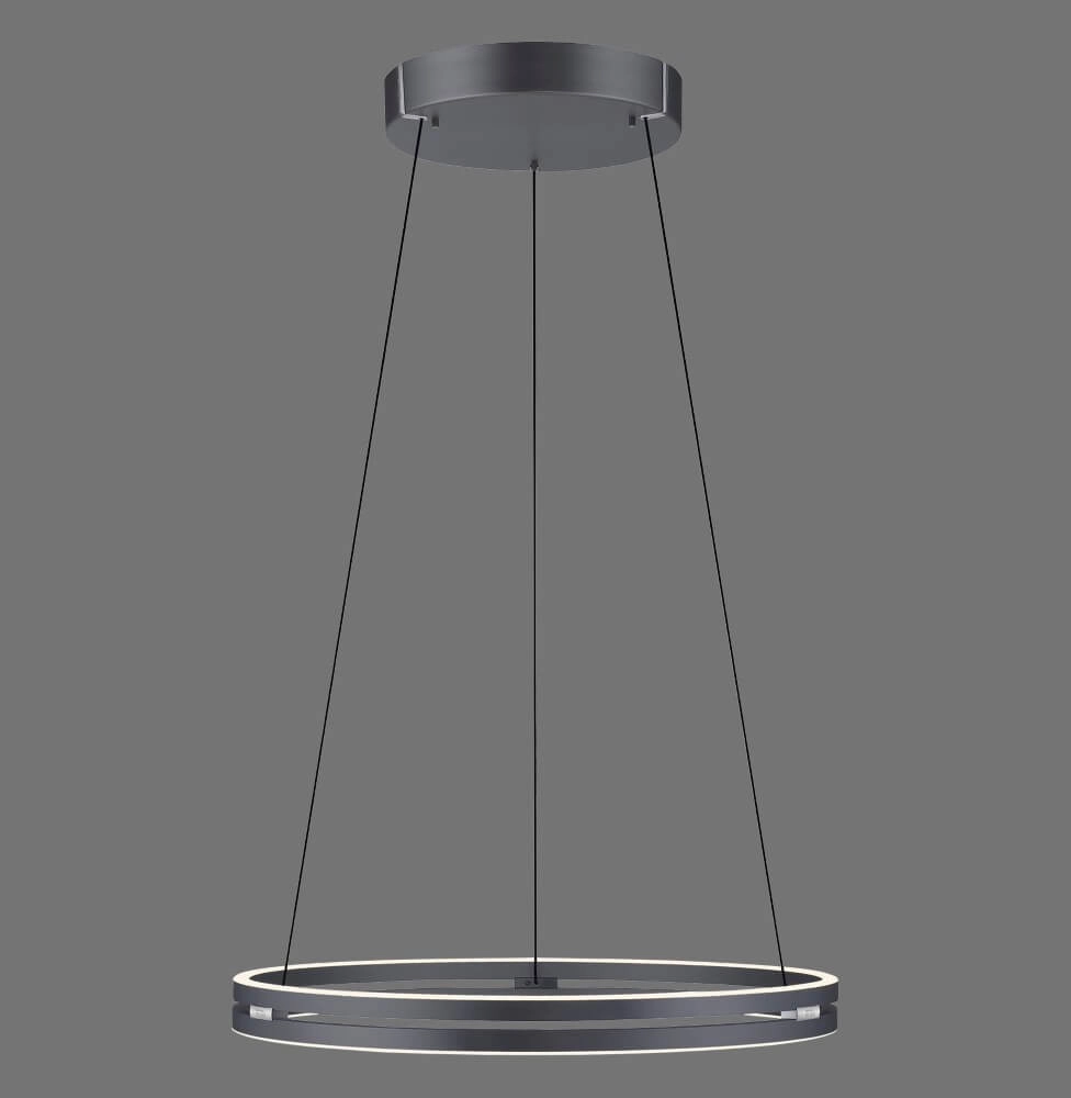 Strakke hanglamp Pure E-Loop grijs Ø 70cm Paul Neuhaus 4012248372289