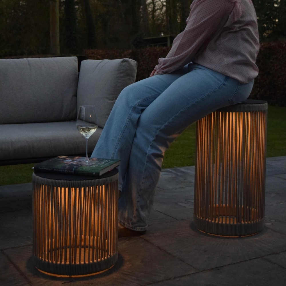 Oplaadbare vloerlamp Pingi taupe 36,5 x Ø 33,5cm Lucide 5411212061478