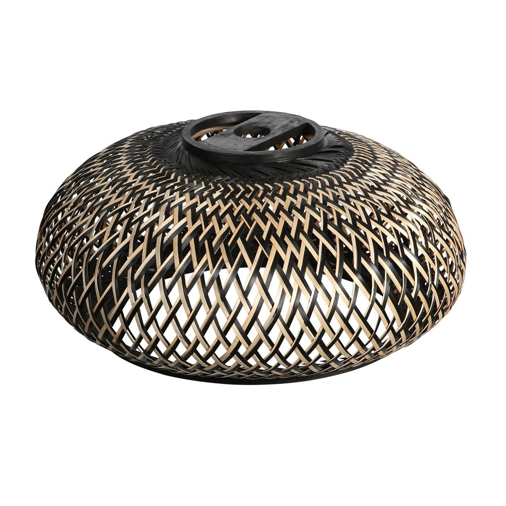 Booglamp Sparkled Light zwart en rotan kap Steinhauer 8712746183542