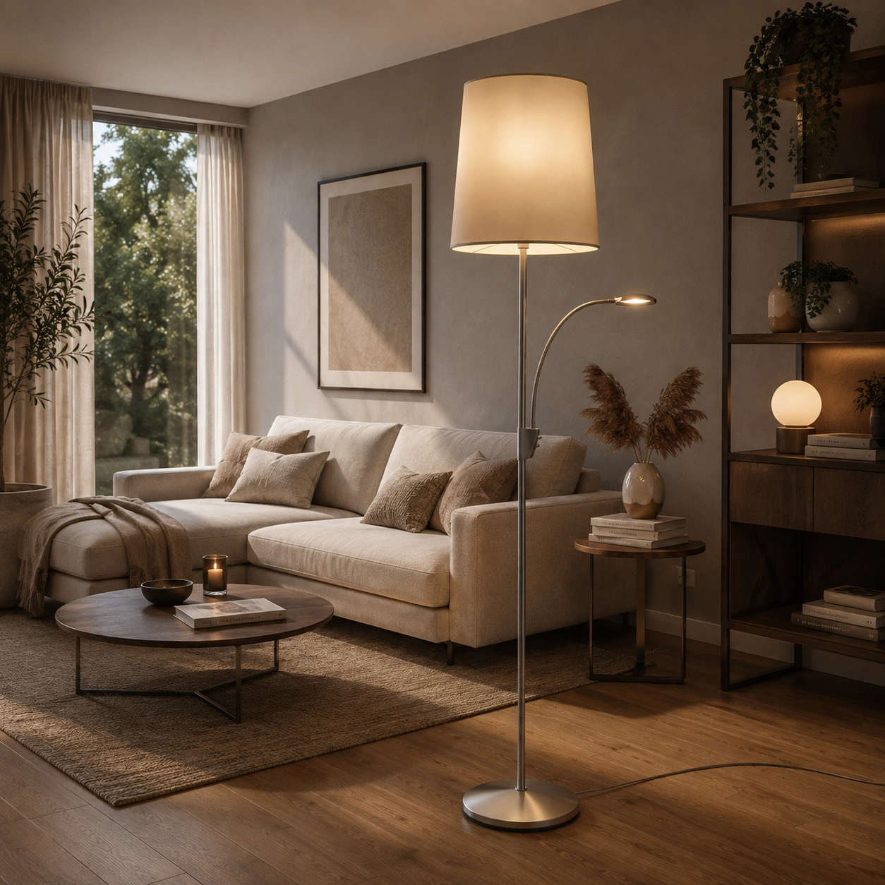 Grote schemerlamp Serie 1005 met leeslamp