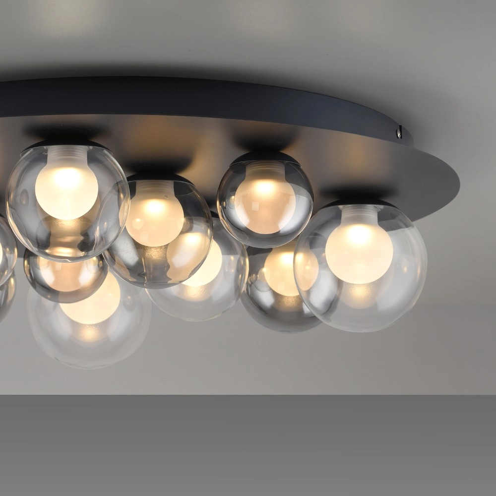 11-lichts plafondlamp Pure Popup Mystic grey met smoke glas Paul Neuhaus 4012248397176