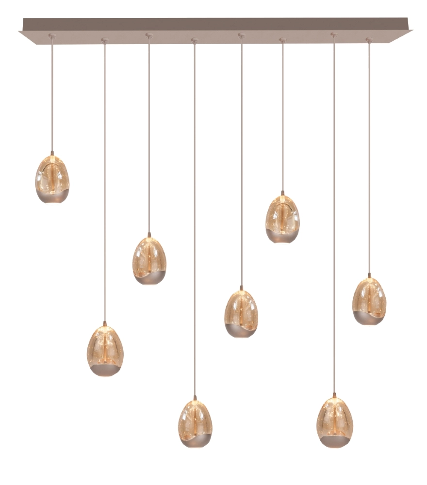 Eetkamer hanglamp Champagne Egg 8-lichts