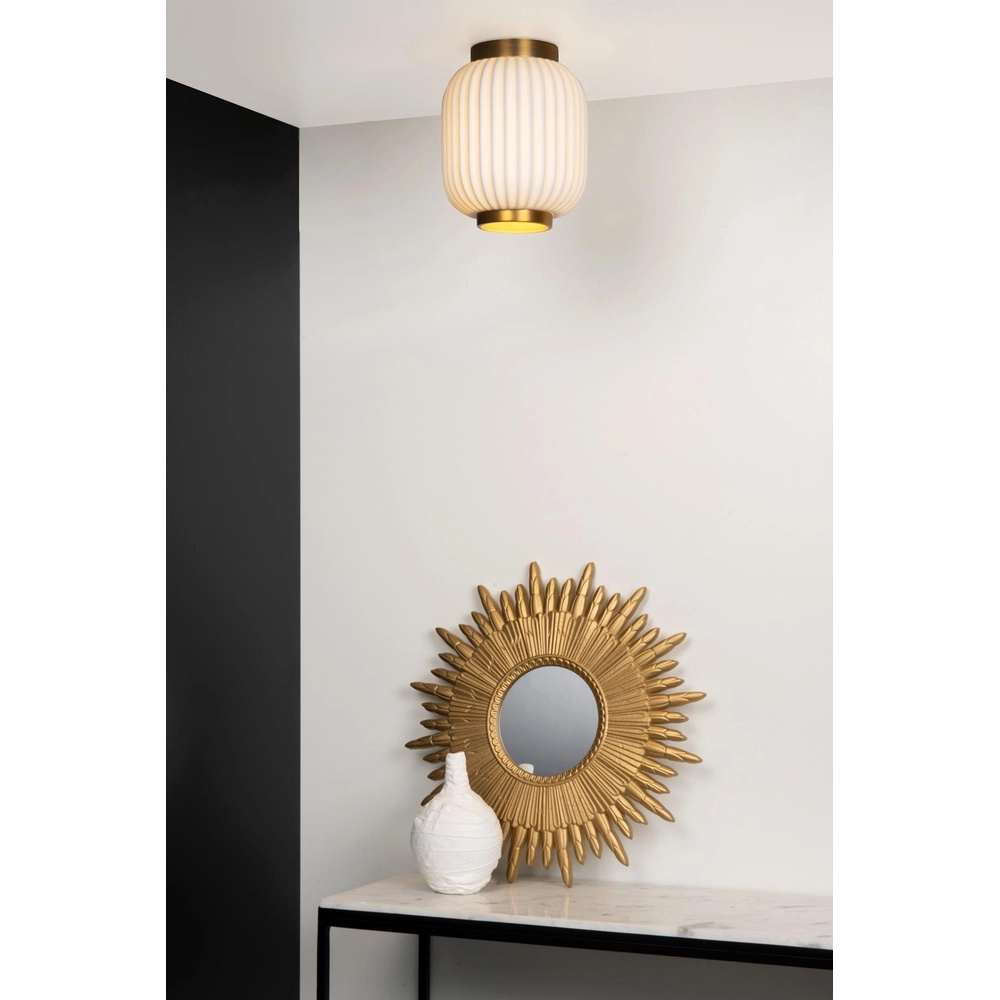 Design plafondlamp Gosse goud met wit Lucide 5411212134172