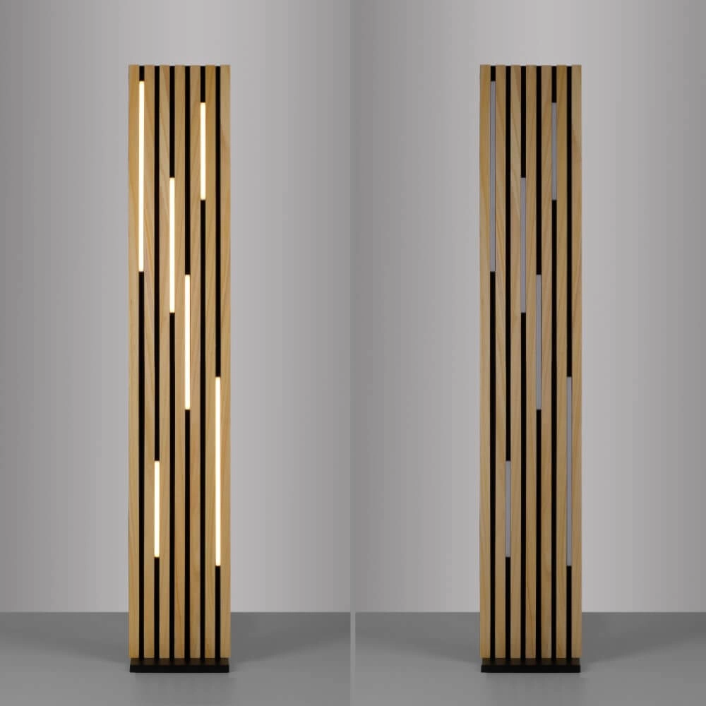 Design vloerlamp Q-Akustik hout Paul Neuhaus 4012248385401
