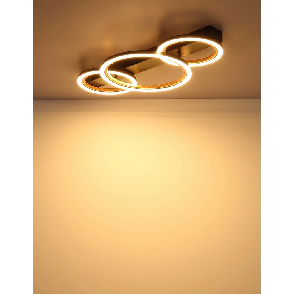 Plafondlamp Dakari I 3 ringen zwart Globo 9007371533787