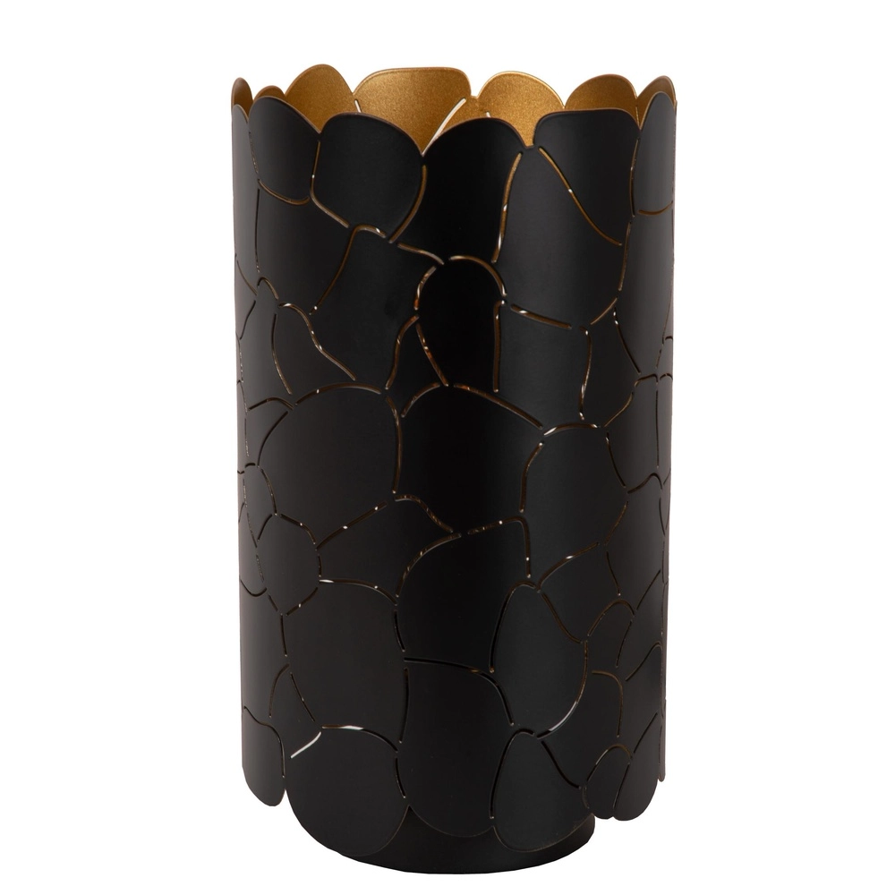 Tafellamp Almelo zwart met gouden binnenkant Ø 15cm