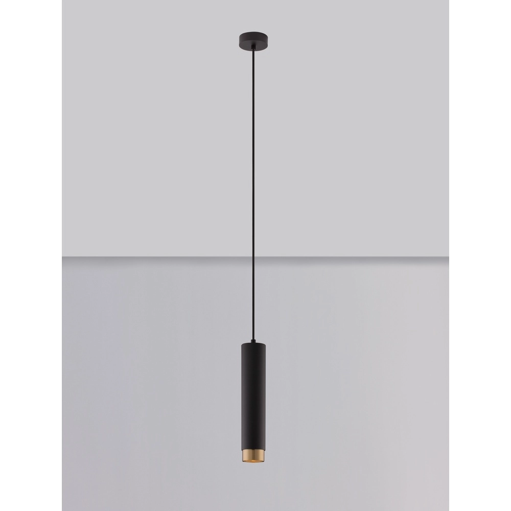 Hanglamp Pongo M enkel 30cm zwart met goud Lyora 5212017430328