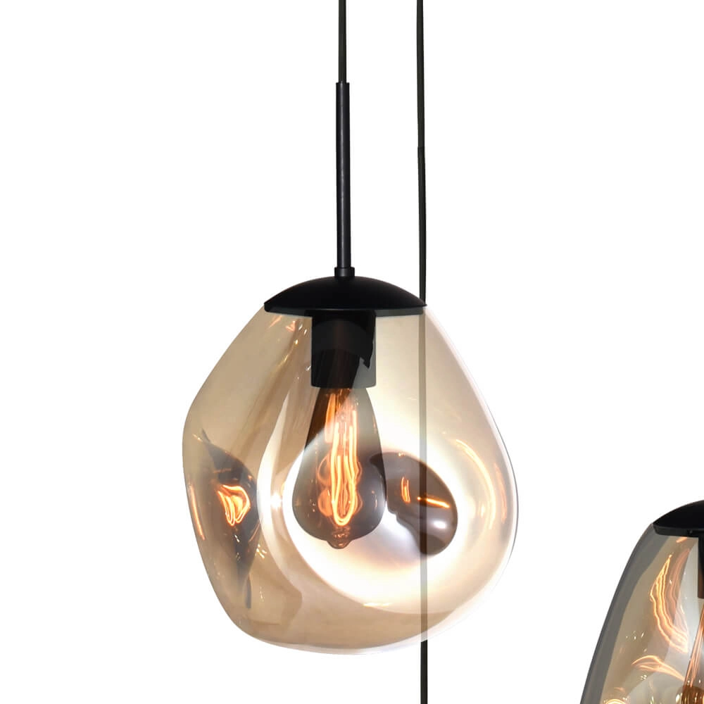 Pendel hanglamp Lava 3x goud glas Masterlight 8718121286426