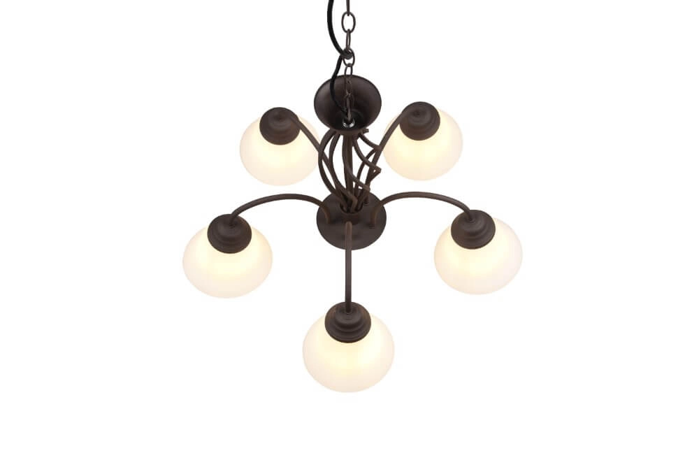Kroonluchter Rustica 60cm 5-lichts roestbruin Trio 4017807504682