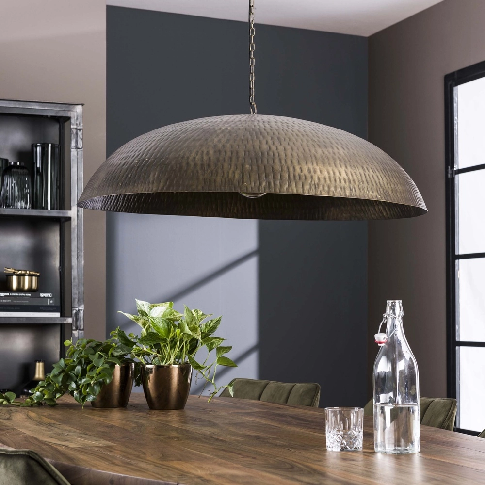 Metalen ronde hanglamp Cupola Ø 90cm - koper brons Lyora 8716803511064