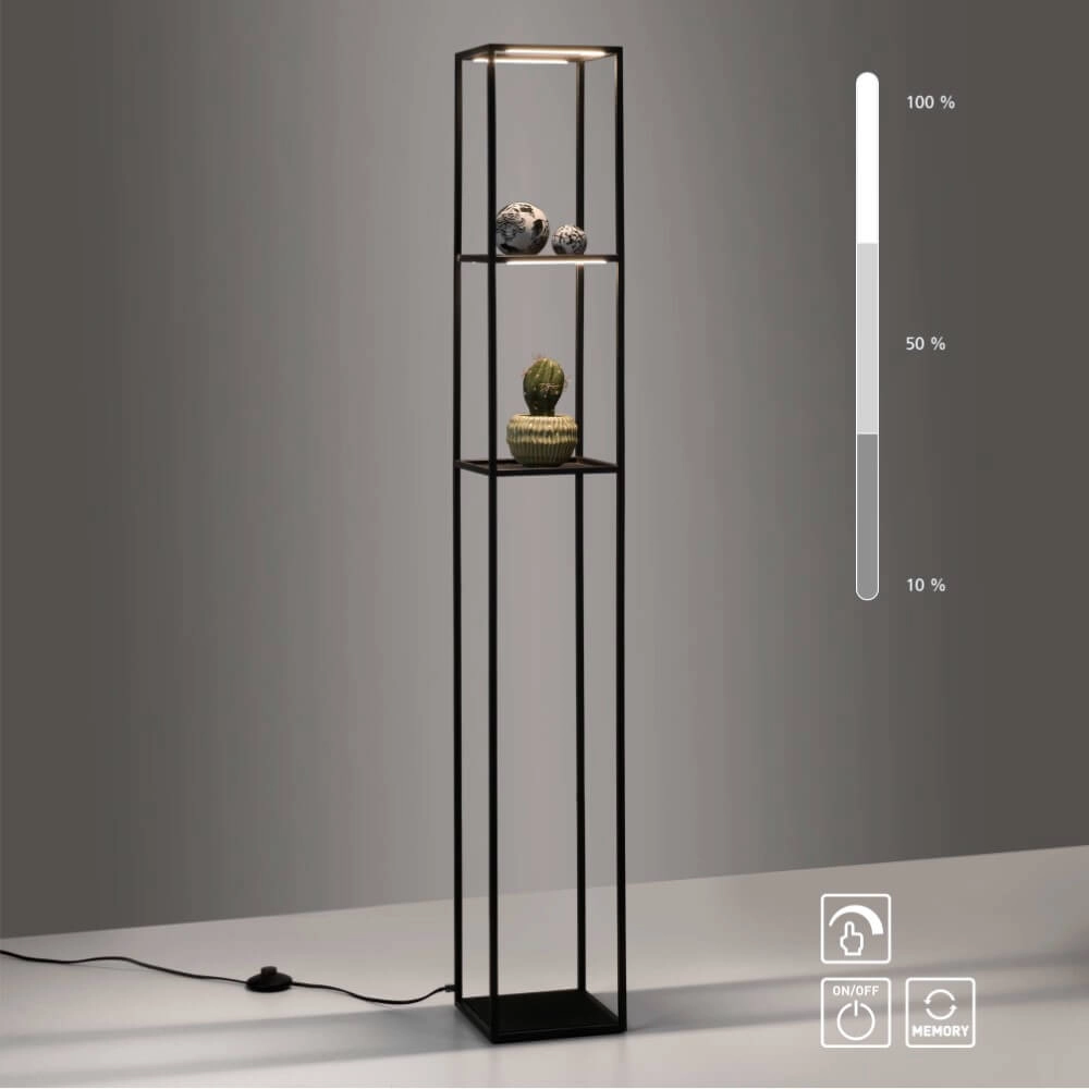 Strakke vloerlamp Contura zwart Paul Neuhaus 4012248361009