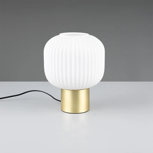 Trendy tafellamp Diva goud met wit glas Trio 4017807614534