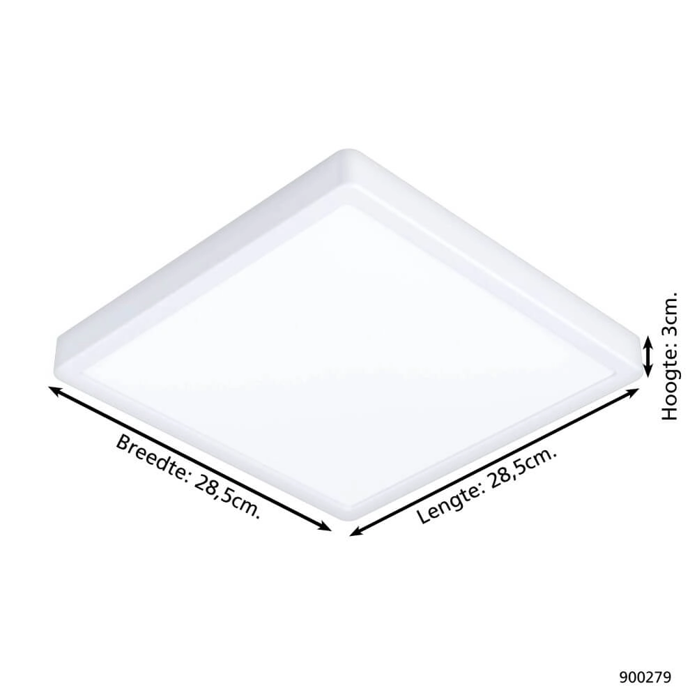 Vierkante plafondlamp Argolis 2 IP44 wit Eglo 9008606232642