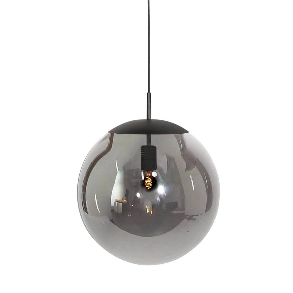 Hanglamp Bollique zwart met smoke glas