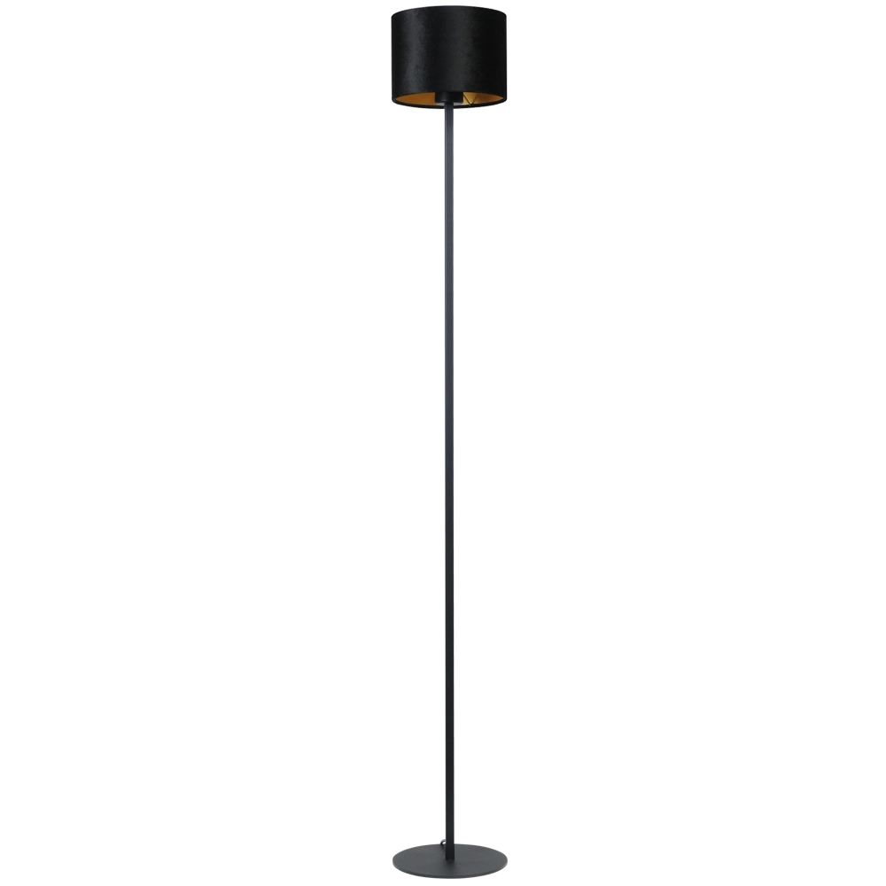 Zwarte vloerlamp Venus 150cm met zwarte lampenkap Zwarte vloerlamp Venus 150cm met zwarte lampenkap