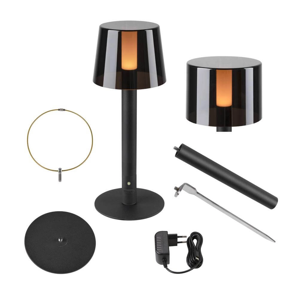 Tafellamp Taha oplaadbaar zwart 2700K SLV 4024163278058