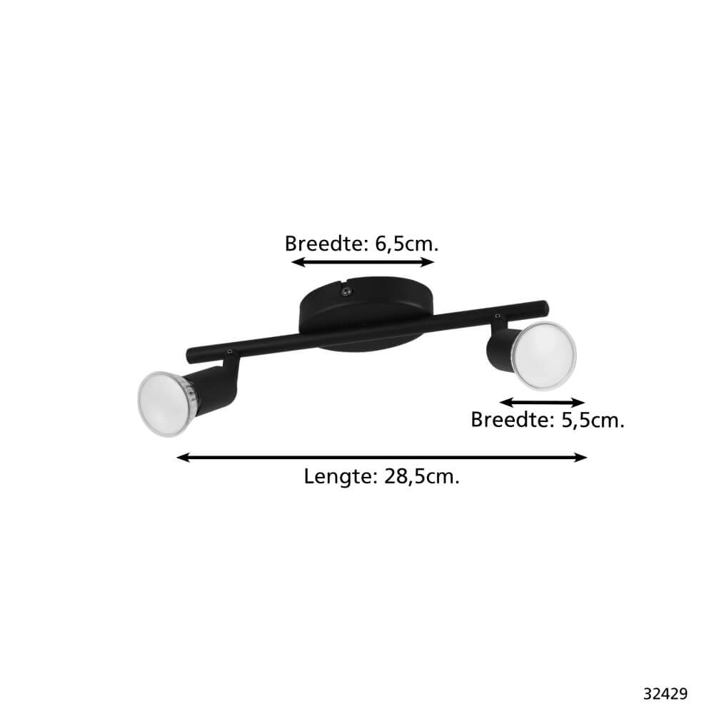 Zwarte opbouwspot Buzz-Led Eglo 9002759324292
