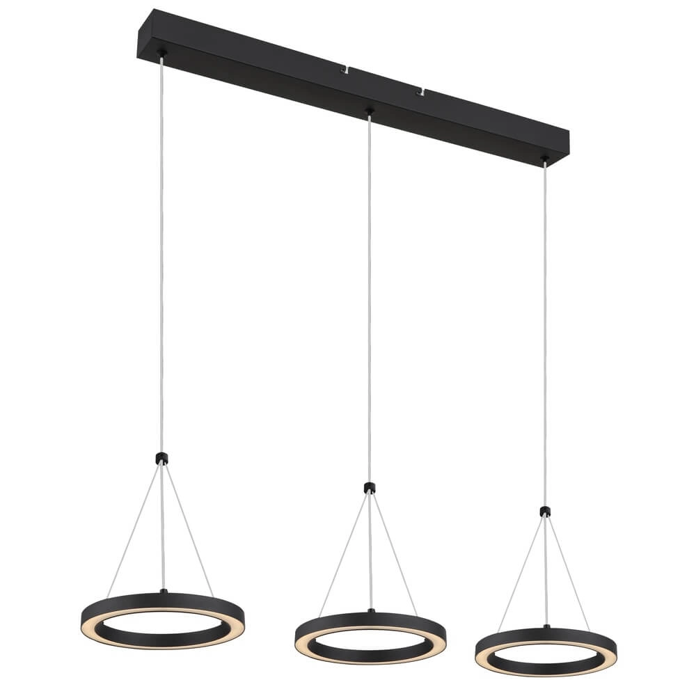 3-lichts hanglamp Grenvix design zwart Globo 9007371450770