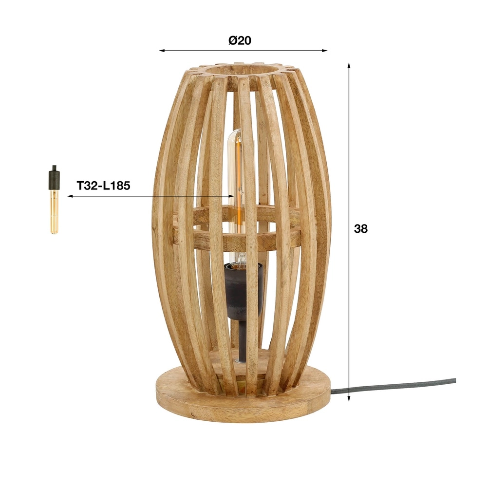 Houten tafellamp Orbit 38cm - 1x E27 Lyora 8716803511088