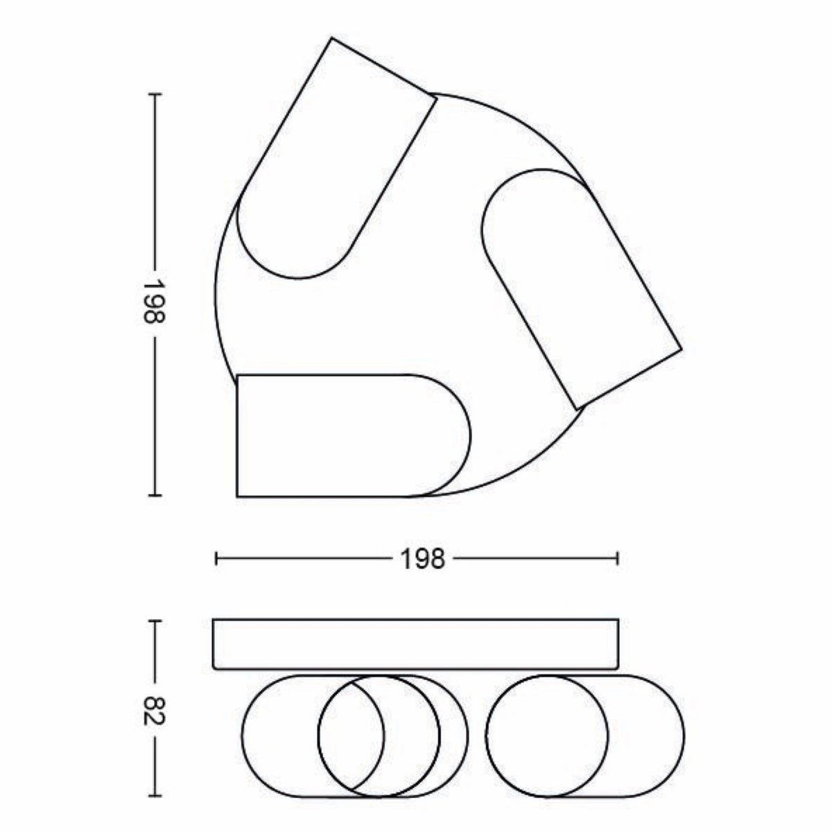 Opbouwspot Pongee 3-lichts wit Philips 8718696164822