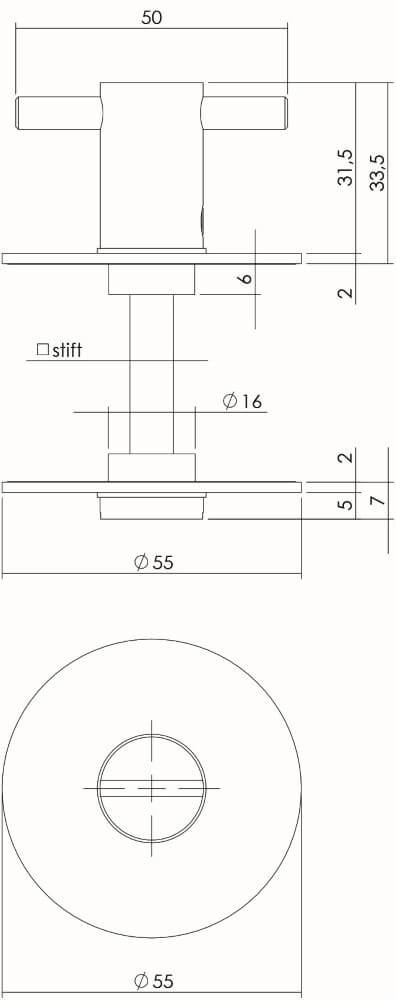 WC-sluiting Tira 8mm plat zelfklevend Intersteel 8714186410431