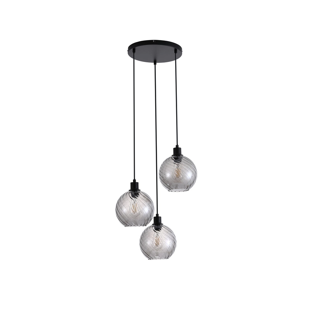 Hanglamp Radiance 3-lichts zwart Searchlight 5053423305820