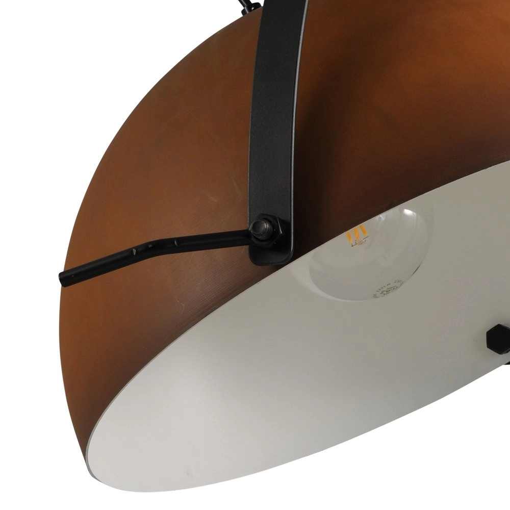 Landelijke plafondlamp Larino 40 roestbruin met wit Masterlight 8718121236452