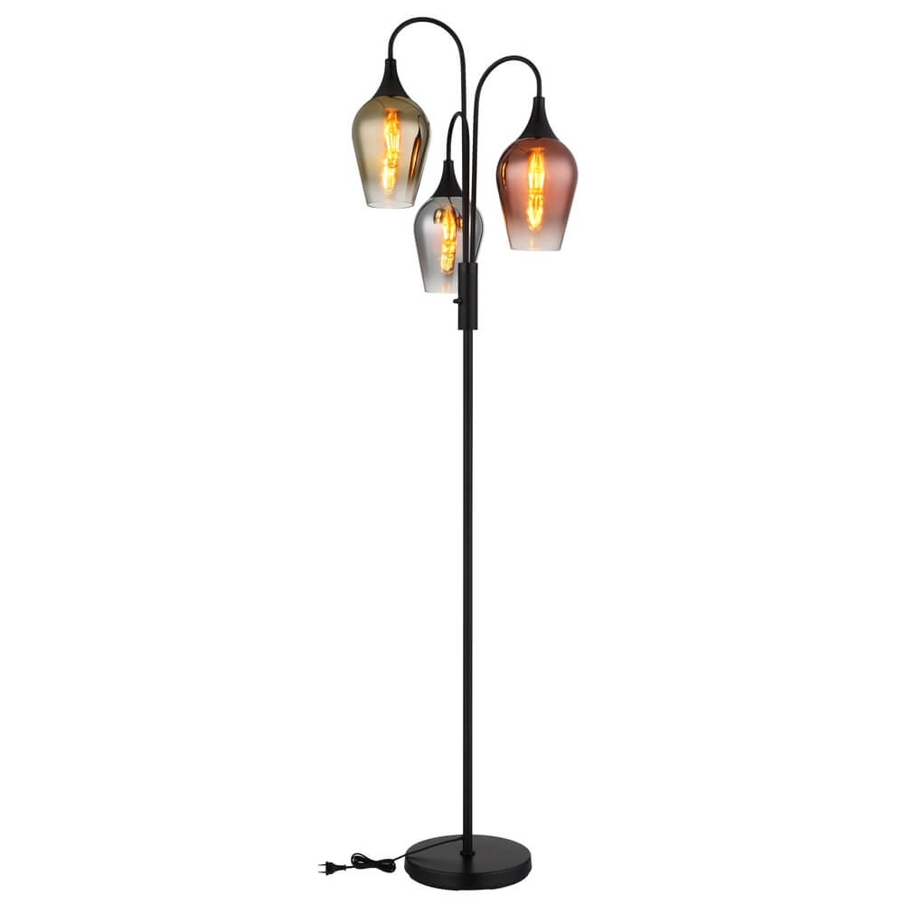 Vloerlamp Lavus gekleurd glas 3-lichts Globo 9007371474202