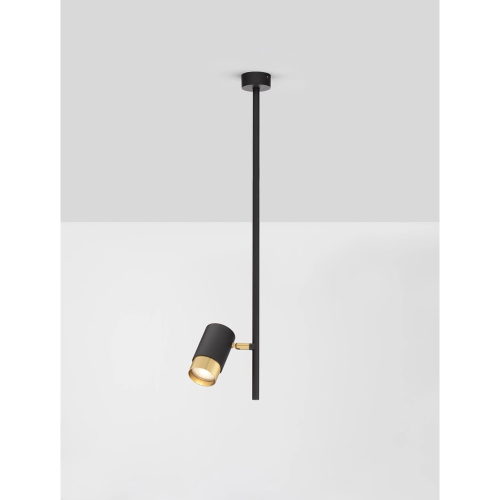 Plafondlamp Pongo enkel zwart met goud
