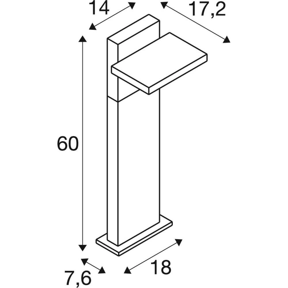 Design tuinlamp Abridor Pole 60 60cm hyrbid antraciet SLV 4024163298568