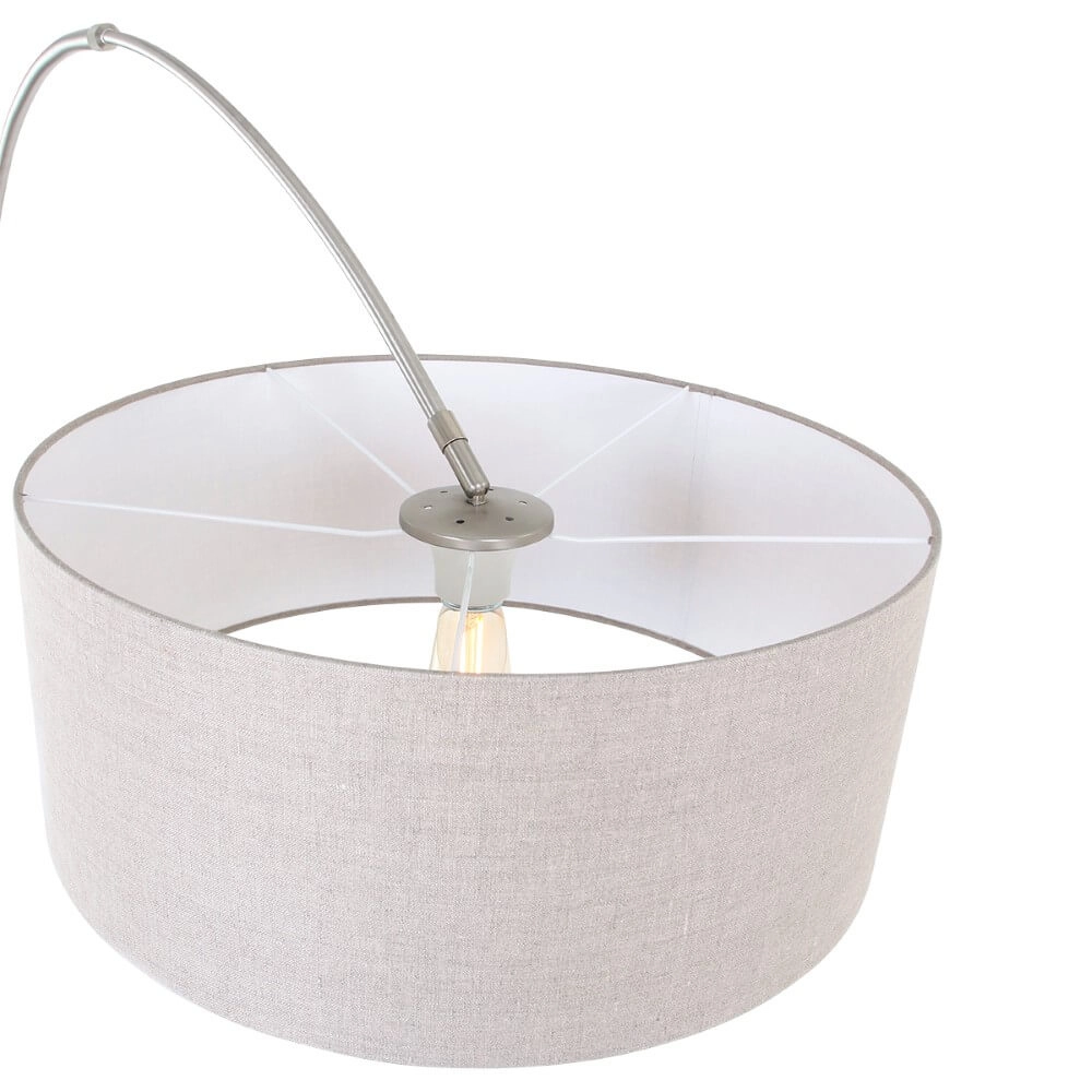 Booglamp Gramineus 50 RVS met leerbruine kap Steinhauer 8712746118322