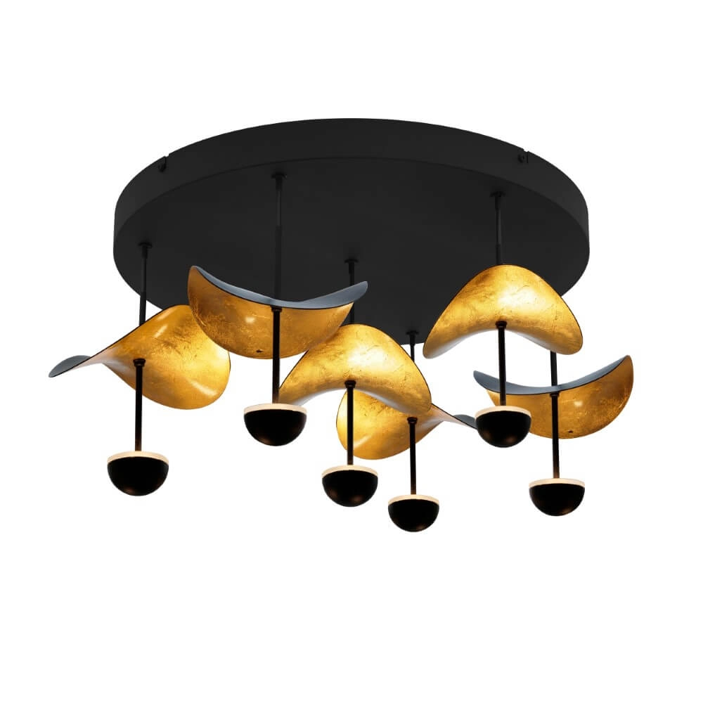 Design plafondlamp Dracera zwart met goud Design plafondlamp Dracera zwart met goud